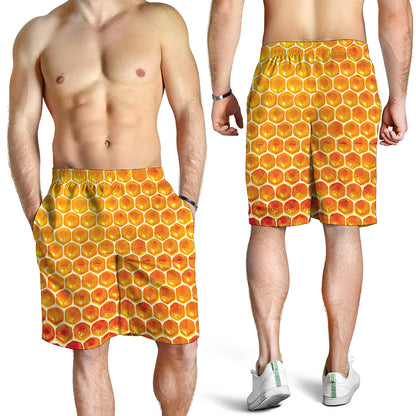 Honey Bee Hive Print Men's Shorts