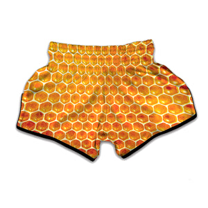 Honey Bee Hive Print Muay Thai Boxing Shorts