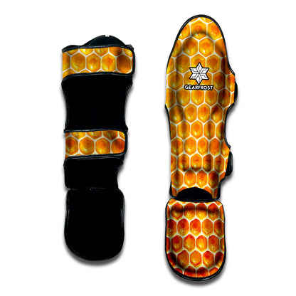 Honey Bee Hive Print Muay Thai Shin Guard