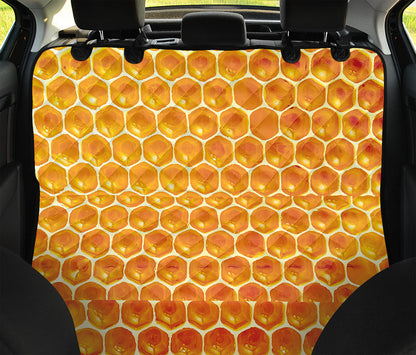 Honey Bee Hive Print Pet Car Back Seat Cover