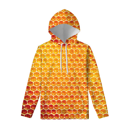 Honey Bee Hive Print Pullover Hoodie