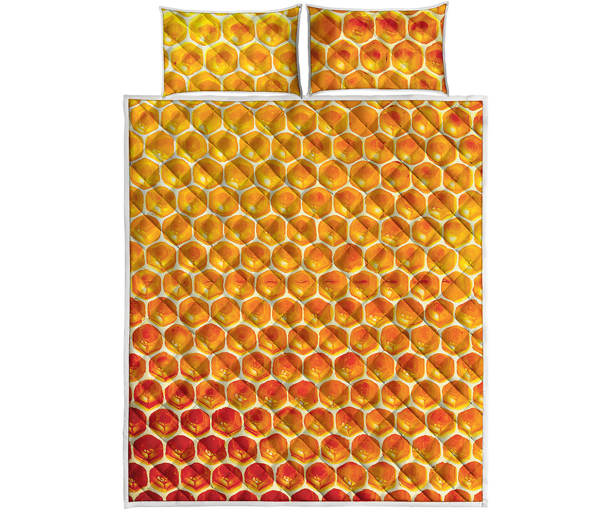 Honey Bee Hive Print Quilt Bed Set
