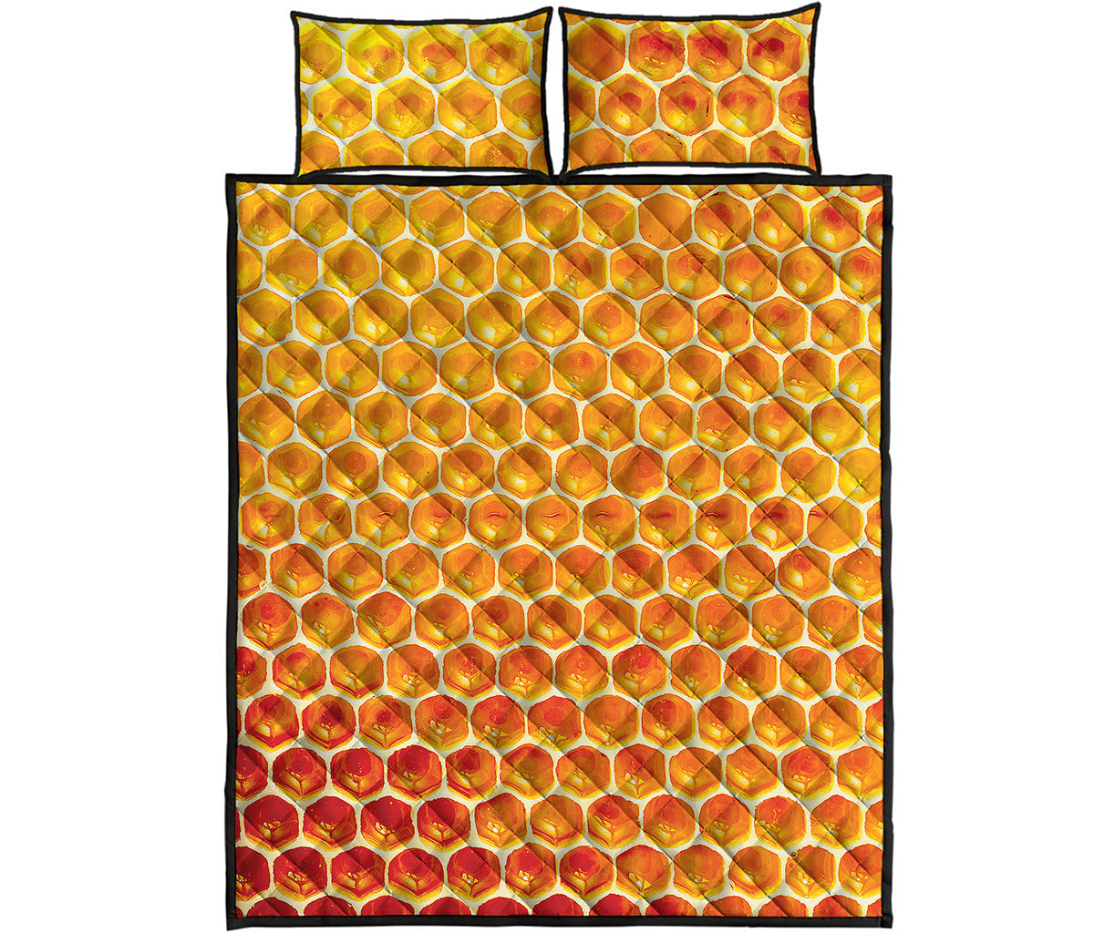Honey Bee Hive Print Quilt Bed Set