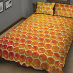 Honey Bee Hive Print Quilt Bed Set