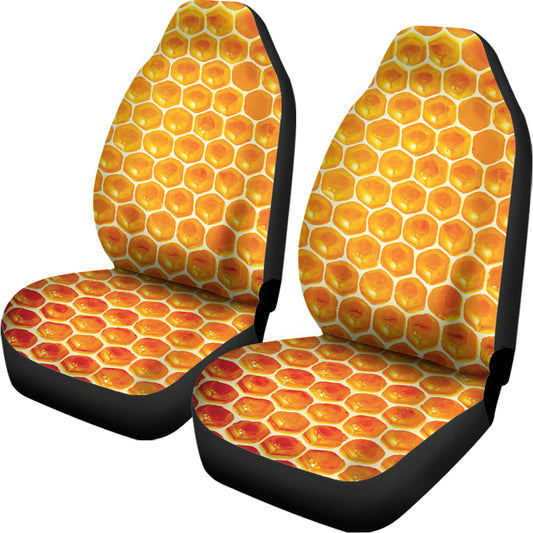 Honey Bee Hive Print Universal Fit Car Seat Covers