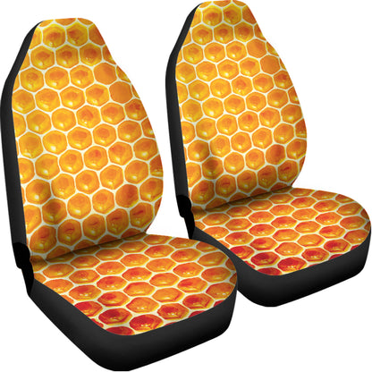 Honey Bee Hive Print Universal Fit Car Seat Covers