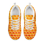Honey Bee Hive Print White Sneakers