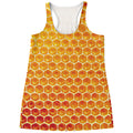 Honey Bee Hive Print Women's Racerback Tank Top