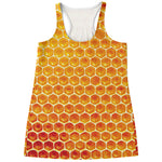 Honey Bee Hive Print Women's Racerback Tank Top