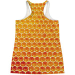 Honey Bee Hive Print Women's Racerback Tank Top
