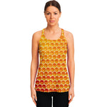 Honey Bee Hive Print Women's Racerback Tank Top
