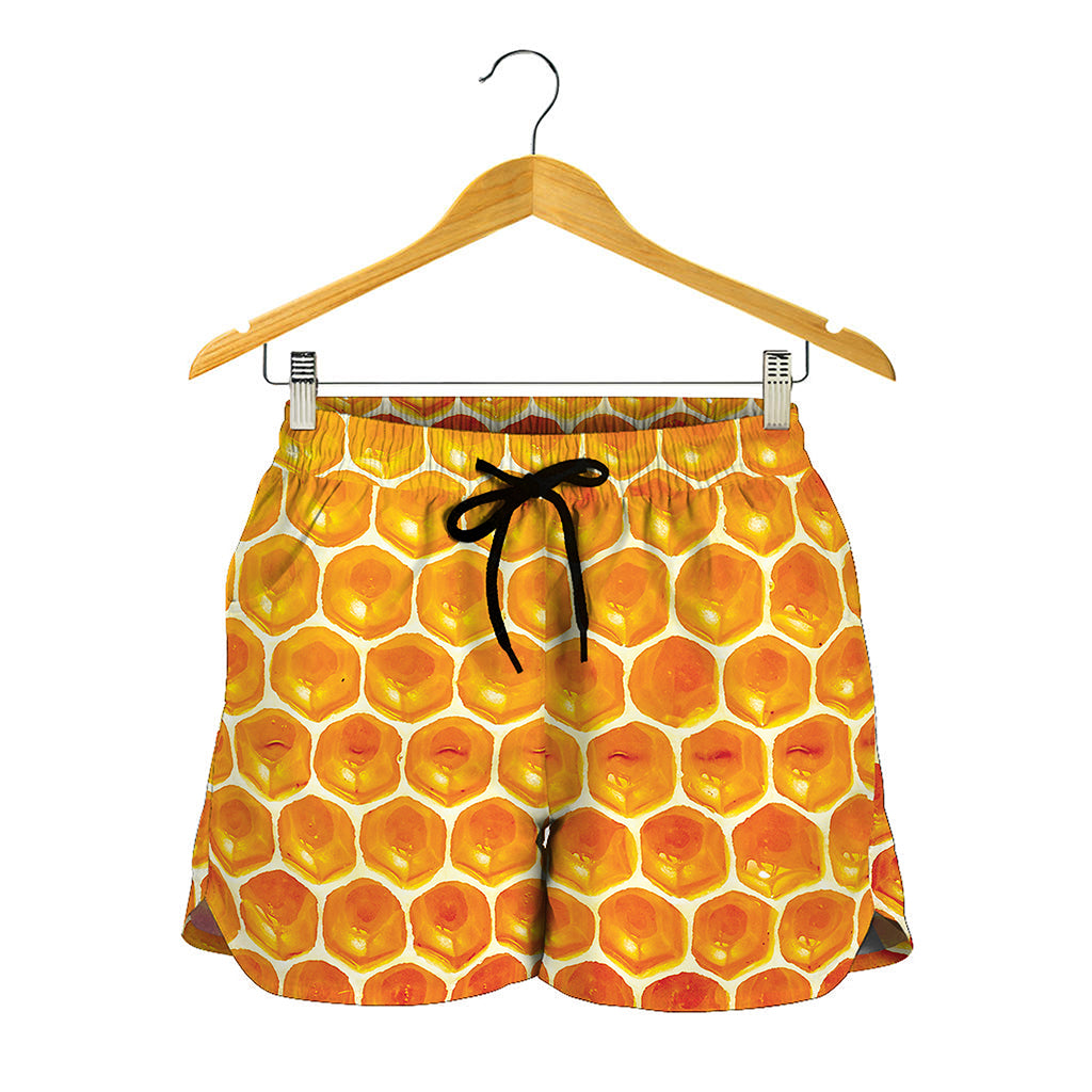 Honey Bee Hive Print Women's Shorts