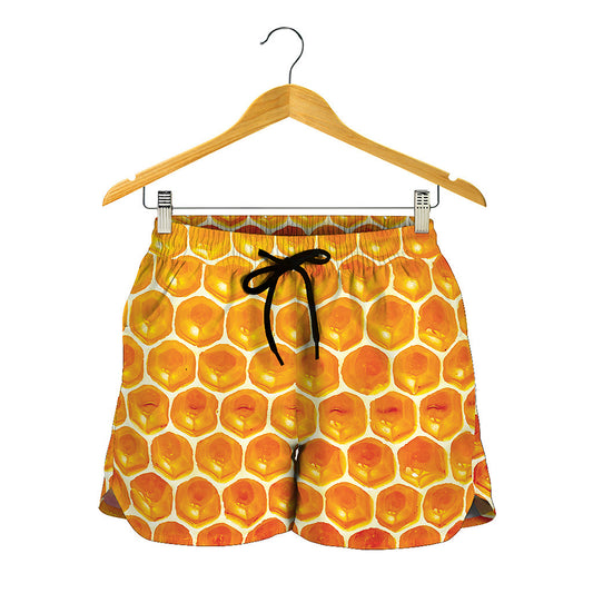 Honey Bee Hive Print Women's Shorts