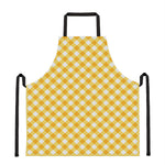 Honey Yellow And White Gingham Print Apron