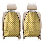 Honey Yellow And White Gingham Print Car Seat Organizers