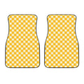 Honey Yellow And White Gingham Print Front Car Floor Mats