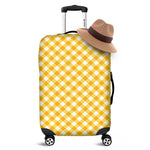 Honey Yellow And White Gingham Print Luggage Cover