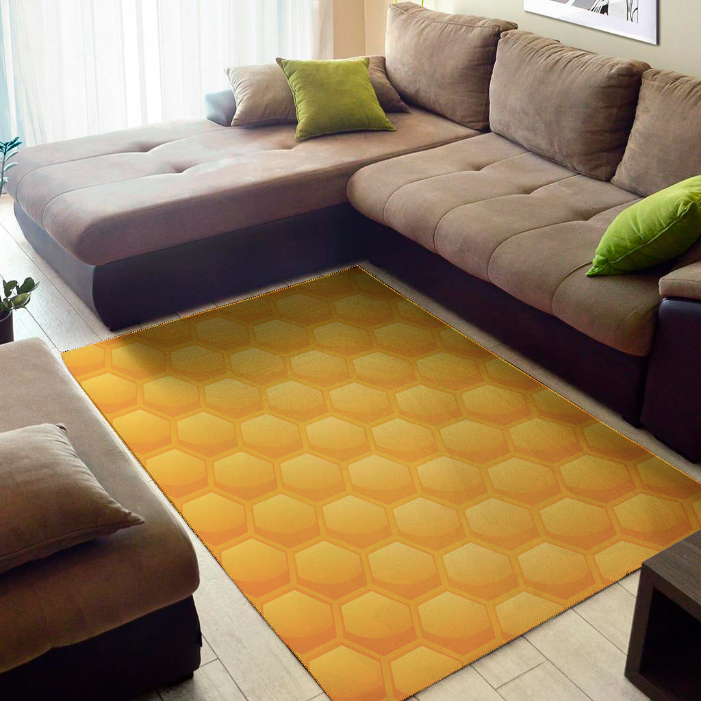 Honeycomb Pattern Print Area Rug