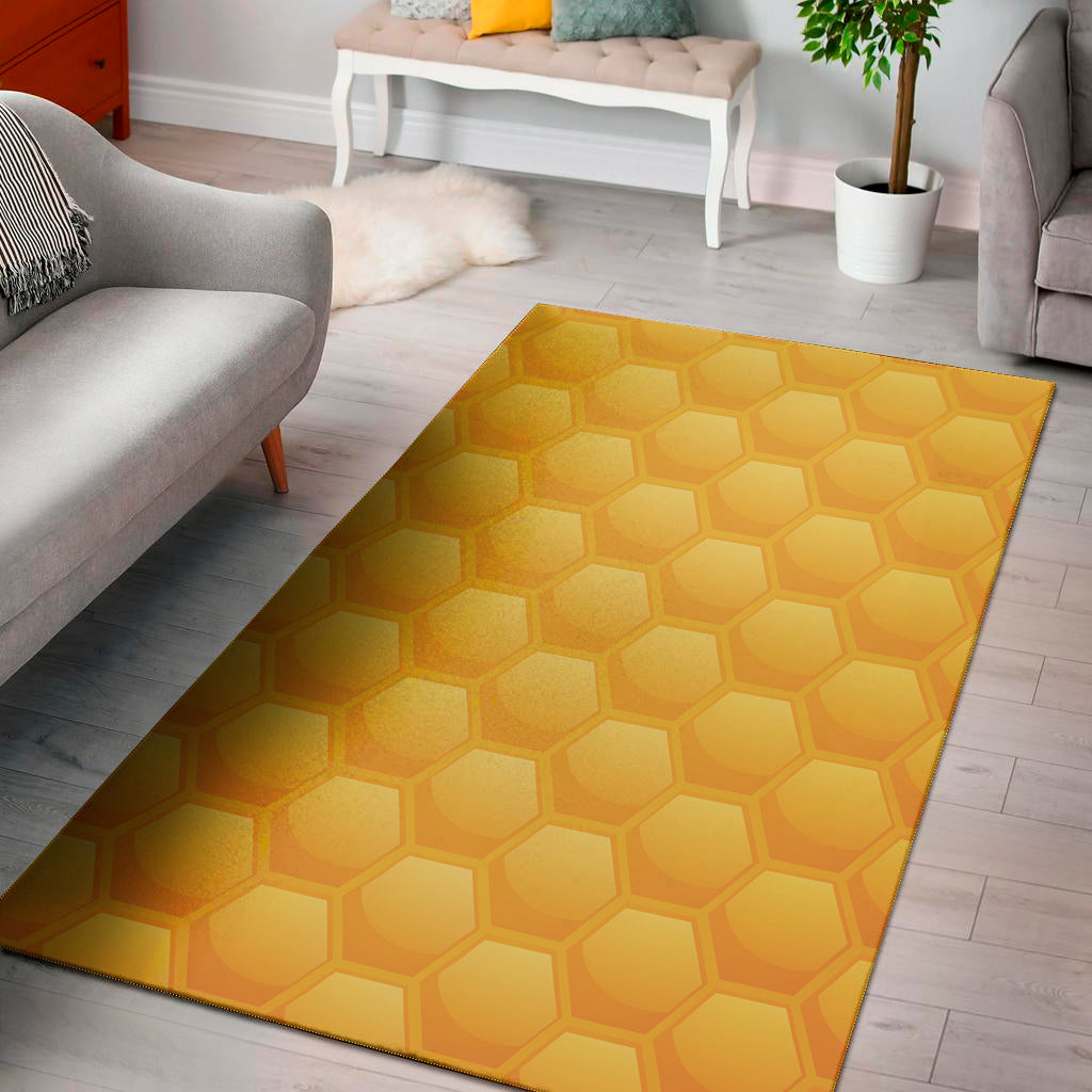 Honeycomb Pattern Print Area Rug
