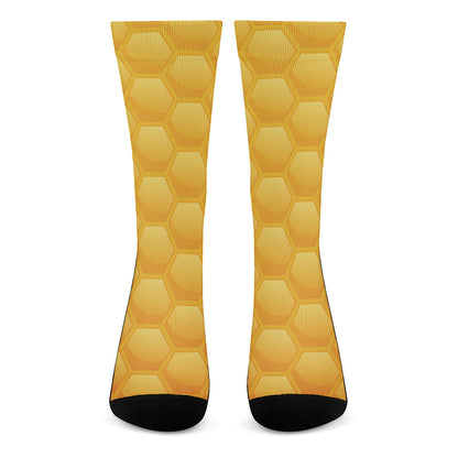 Honeycomb Pattern Print Crew Socks