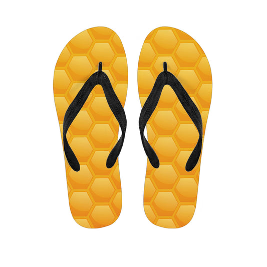 Honeycomb Pattern Print Flip Flops