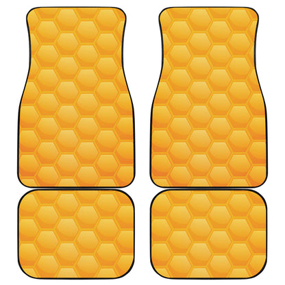 Honeycomb Pattern Print Front and Back Car Floor Mats