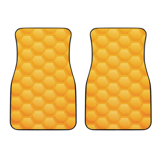 Honeycomb Pattern Print Front Car Floor Mats
