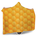 Honeycomb Pattern Print Hooded Blanket