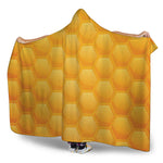 Honeycomb Pattern Print Hooded Blanket