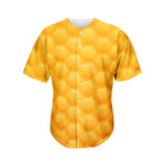 Honeycomb Pattern Print Men's Baseball Jersey