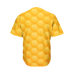 Honeycomb Pattern Print Men's Baseball Jersey