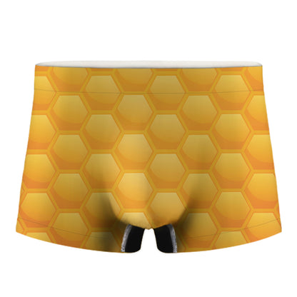Honeycomb Pattern Print Men's Boxer Briefs