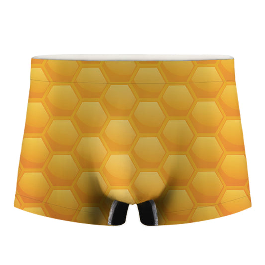 Honeycomb Pattern Print Men's Boxer Briefs