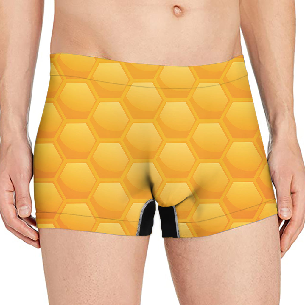Honeycomb Pattern Print Men's Boxer Briefs