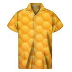 Honeycomb Pattern Print Men's Short Sleeve Shirt