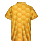 Honeycomb Pattern Print Men's Short Sleeve Shirt