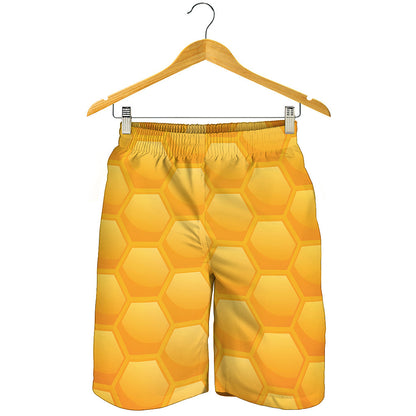 Honeycomb Pattern Print Men's Shorts