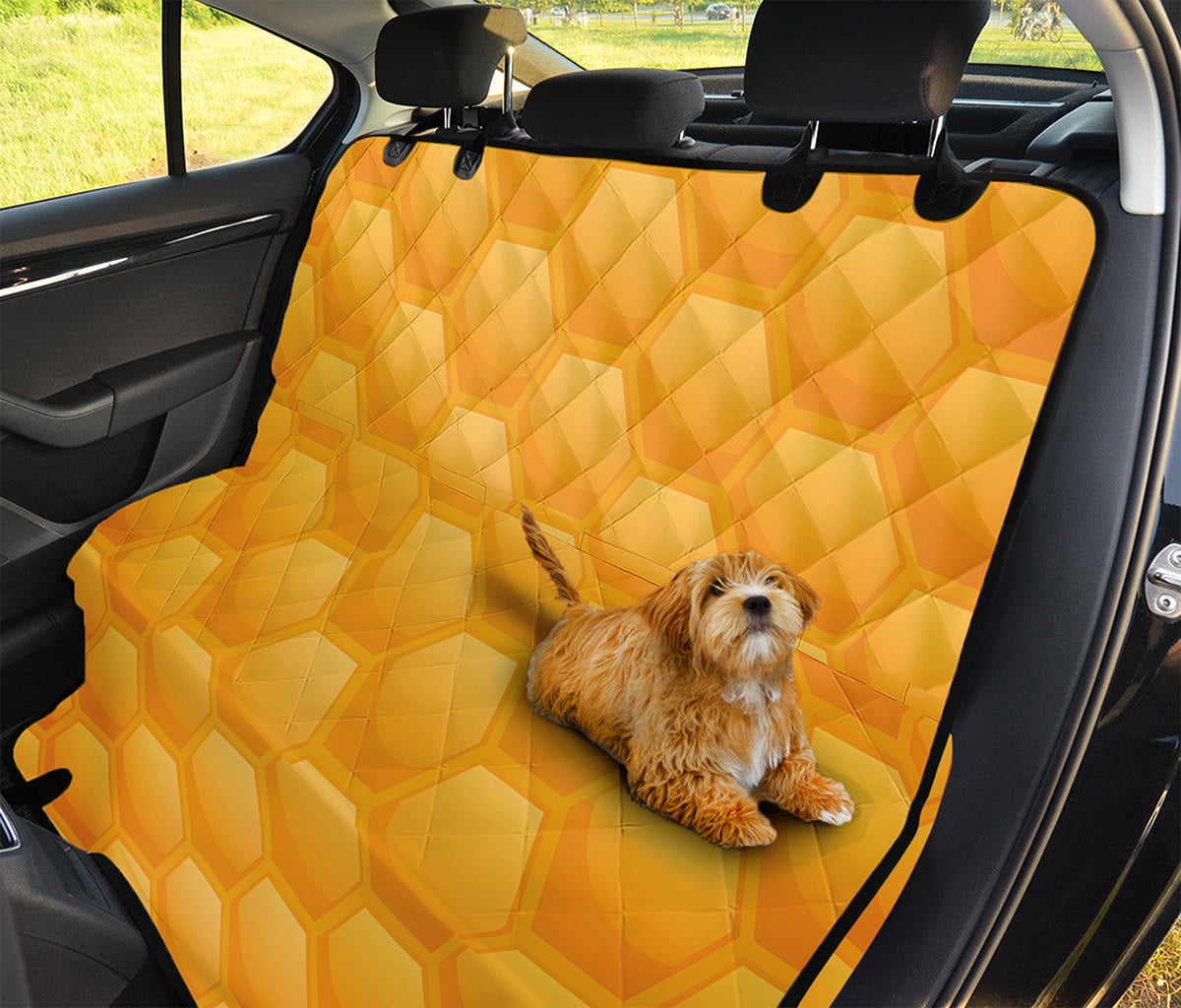 Honeycomb Pattern Print Pet Car Back Seat Cover