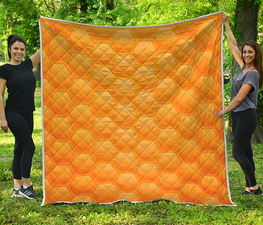 Honeycomb Pattern Print Quilt
