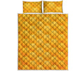 Honeycomb Pattern Print Quilt Bed Set