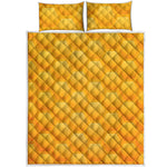 Honeycomb Pattern Print Quilt Bed Set