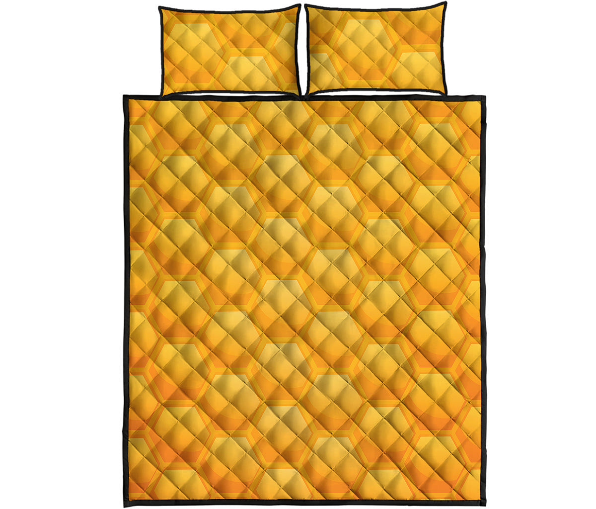 Honeycomb Pattern Print Quilt Bed Set