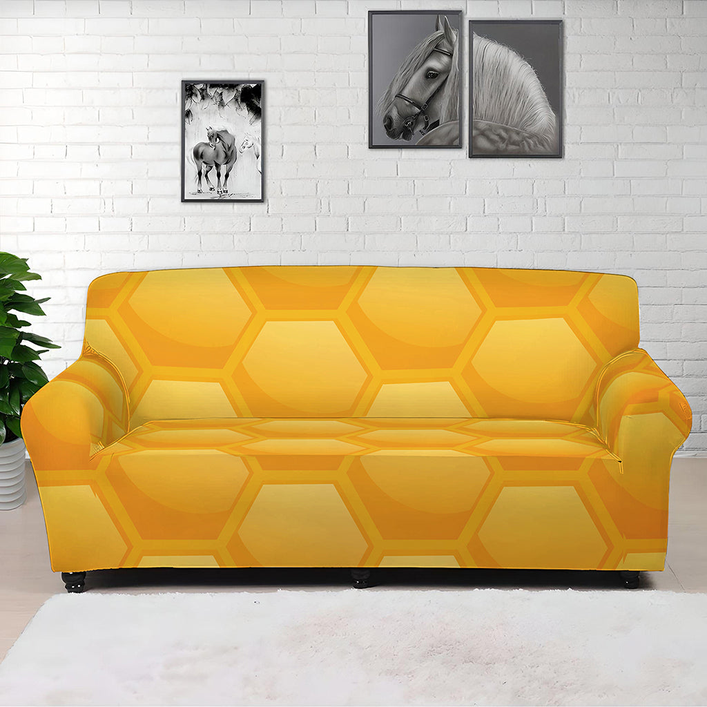 Honeycomb Pattern Print Sofa Cover
