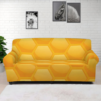 Honeycomb Pattern Print Sofa Cover