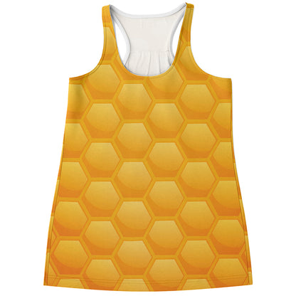 Honeycomb Pattern Print Women's Racerback Tank Top