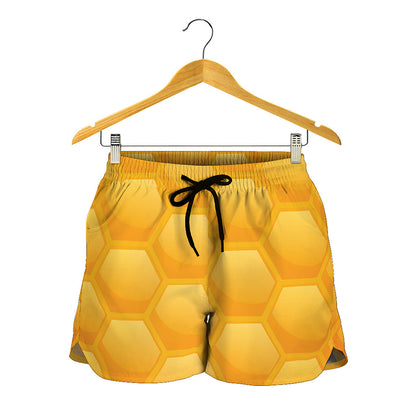 Honeycomb Pattern Print Women's Shorts
