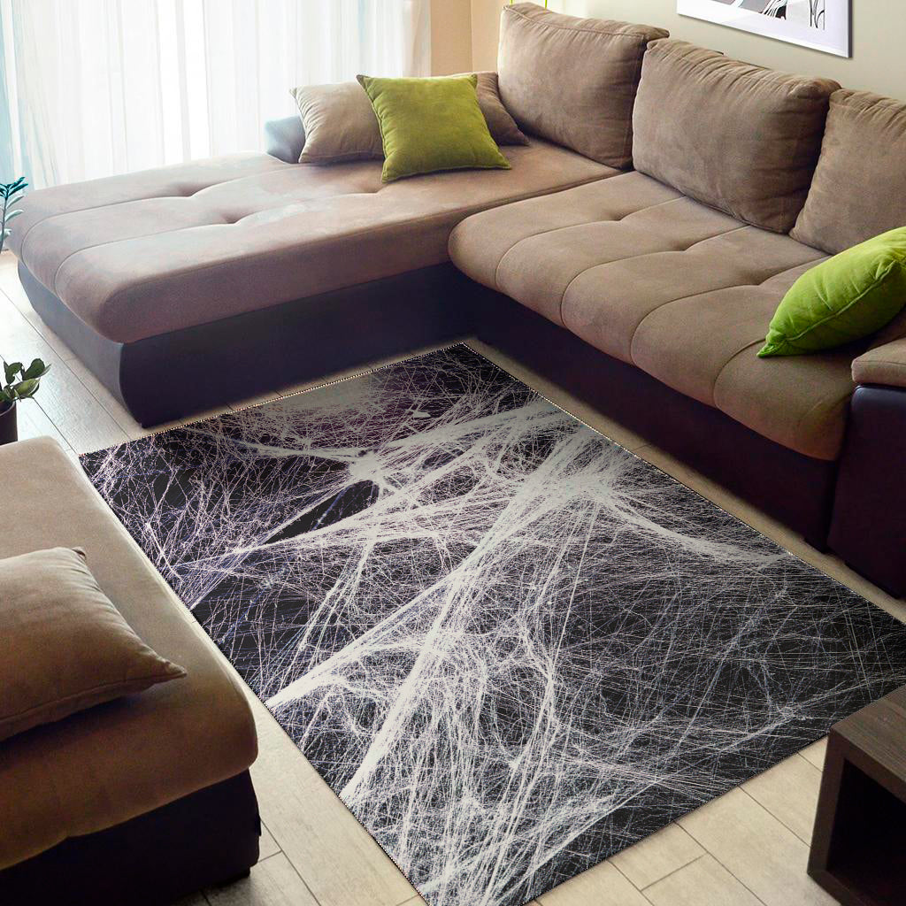 Horror Cobweb Print Area Rug