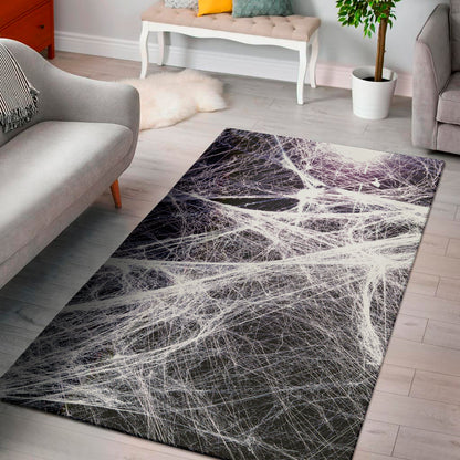 Horror Cobweb Print Area Rug