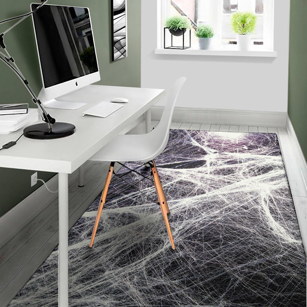 Horror Cobweb Print Area Rug