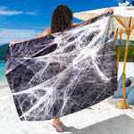 Horror Cobweb Print Beach Sarong Wrap